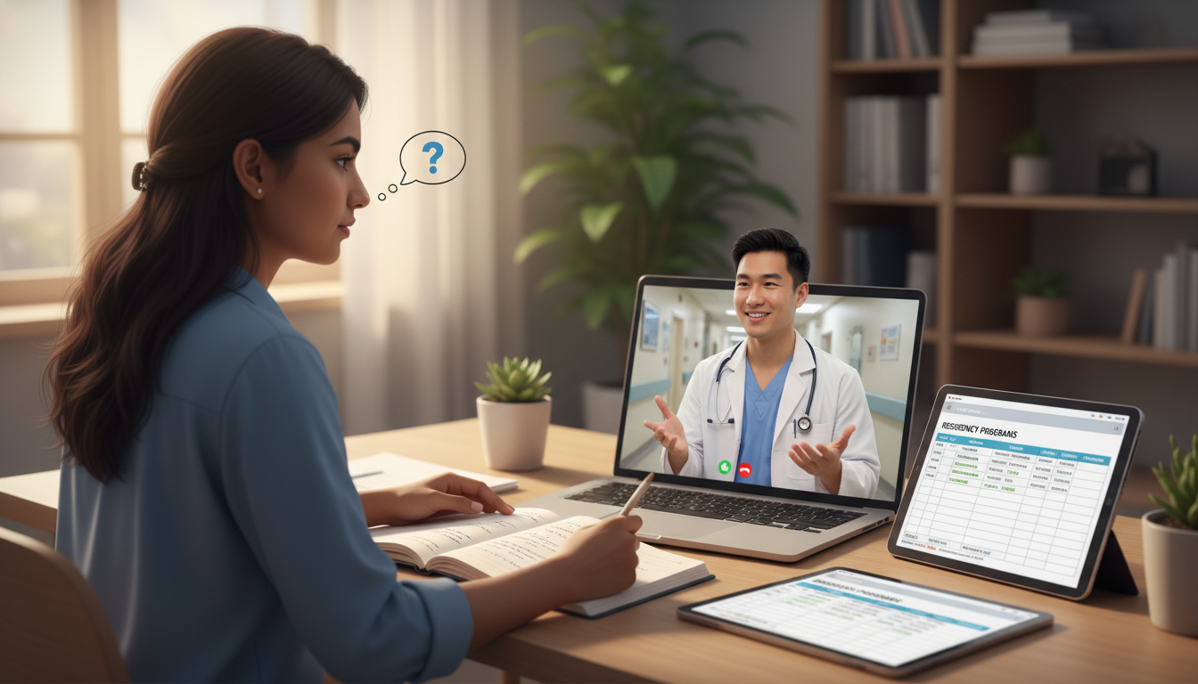 IMG conducting virtual meeting with a medicine pediatrics resident IMG conducting virtual meeting with a medicine pediatrics resident - IMG residency guide for How to Research Programs for Int