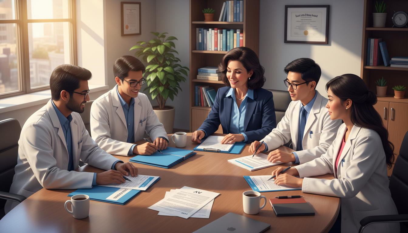 International medical graduates in a residency mentorship meeting - IMG residency guide for Questions to Ask Programs for Int