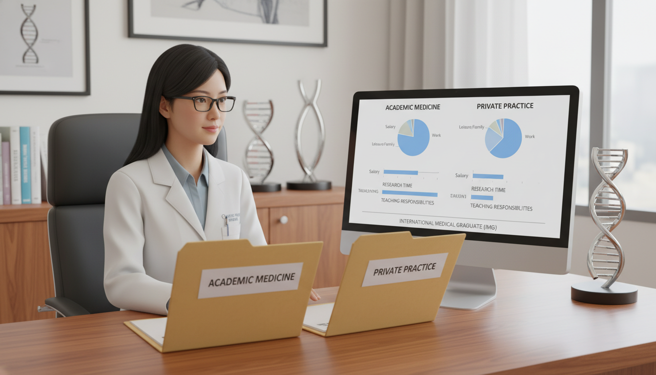 Medical geneticist comparing compensation, research, and lifestyle between academic and private practice Medical geneticist comparing compensation, research, and lifestyle between academic and private practice - IMG residency guid