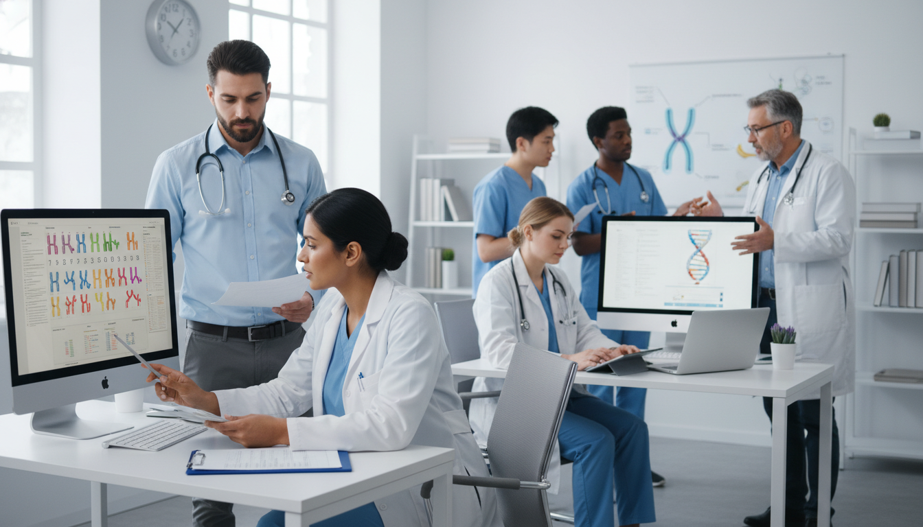 Medical genetics residents and faculty in a teaching clinic Medical genetics residents and faculty in a teaching clinic - IMG residency guide for Questions to Ask Programs for Internati