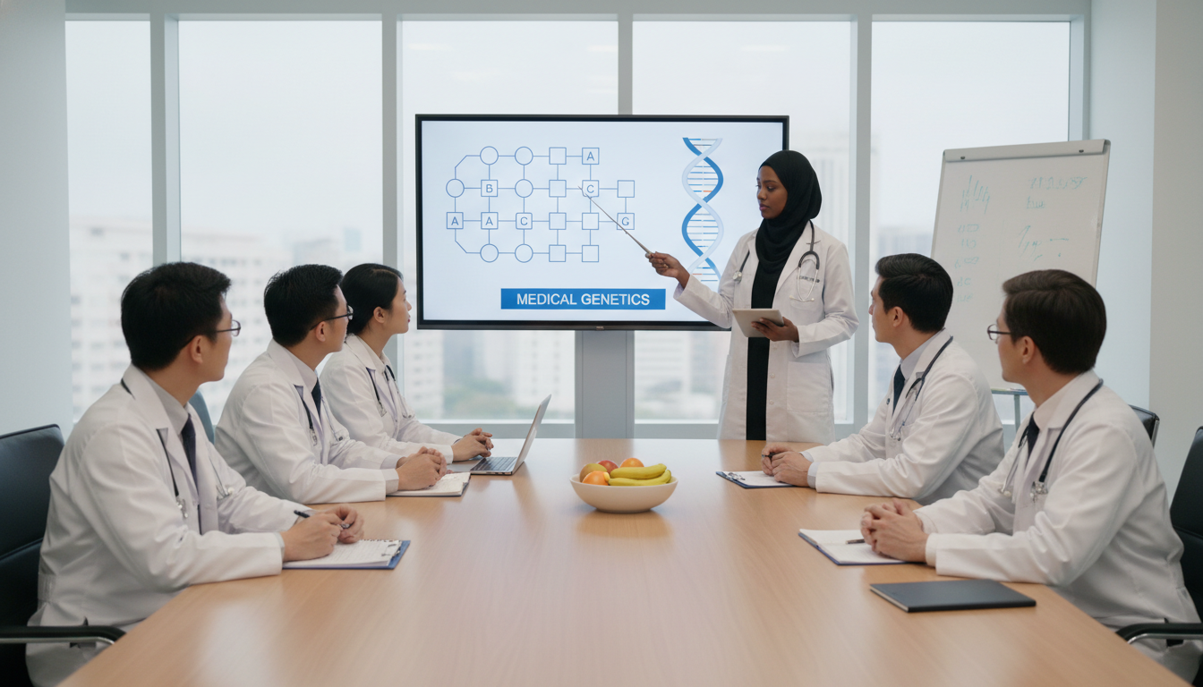 Medical genetics residents participating in a case conference Medical genetics residents participating in a case conference - IMG residency guide for Questions to Ask Programs for Interna