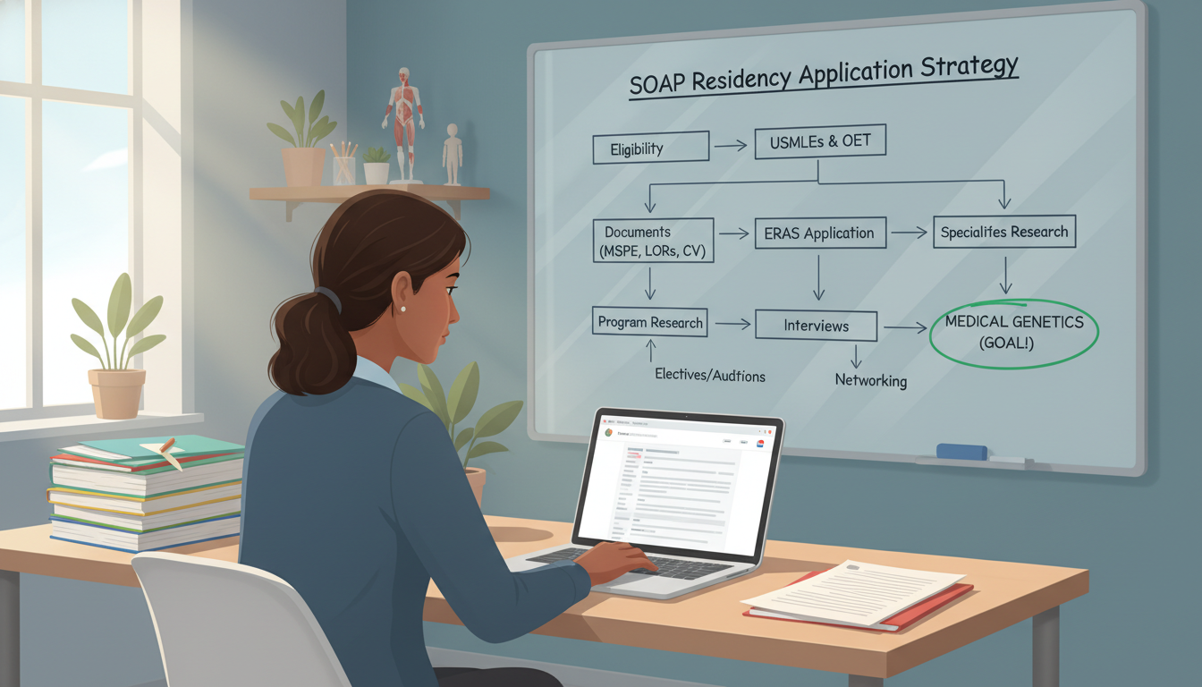 Medical graduate organizing SOAP application strategy - IMG residency guide for SOAP Preparation for International Medical Gr