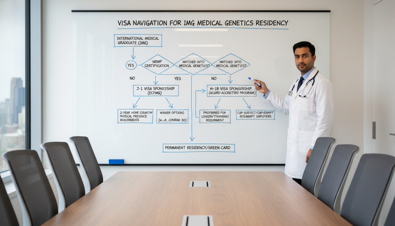 Flowchart of visa choices for IMG entering medical genetics residency Flowchart of visa choices for IMG entering medical genetics residency - IMG residency guide for Visa Navigation for Residency
