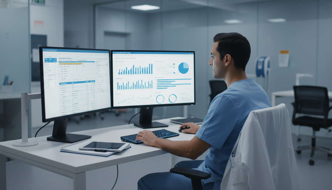 Resident physician exploring clinical data on electronic health record - IMG residency guide for Common Interview Questions f