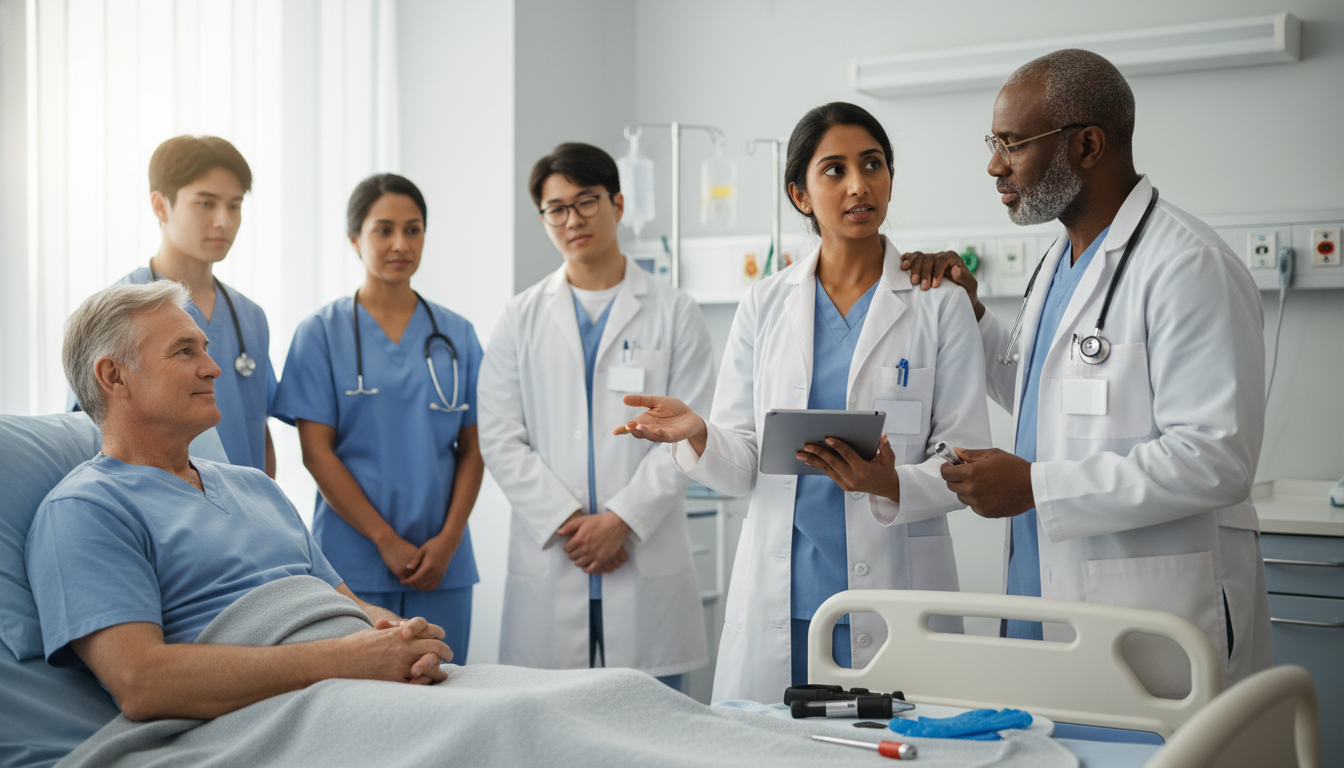 International medical graduate working with neurology attending during ward rounds International medical graduate working with neurology attending during ward rounds - IMG residency guide for Letters of Recom