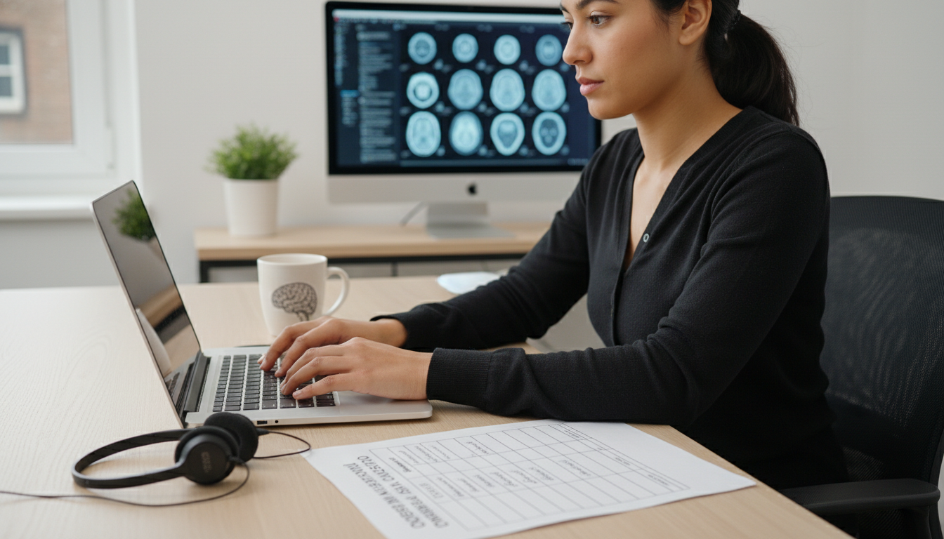 Neurology residency applicant taking notes after virtual interview - IMG residency guide for Questions to Ask Programs for In