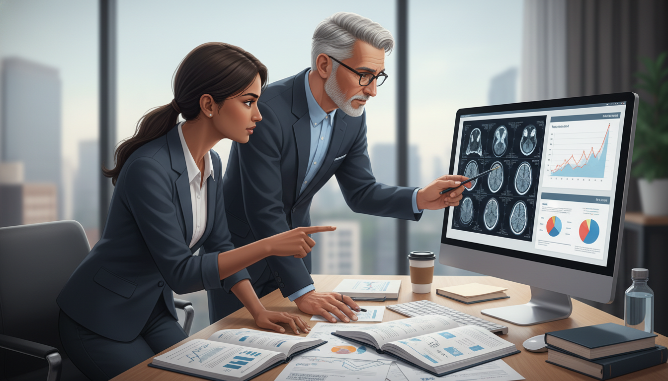 Neurology research mentor and IMG discussing research data Neurology research mentor and IMG discussing research data - IMG residency guide for Research Profile Building for Internatio