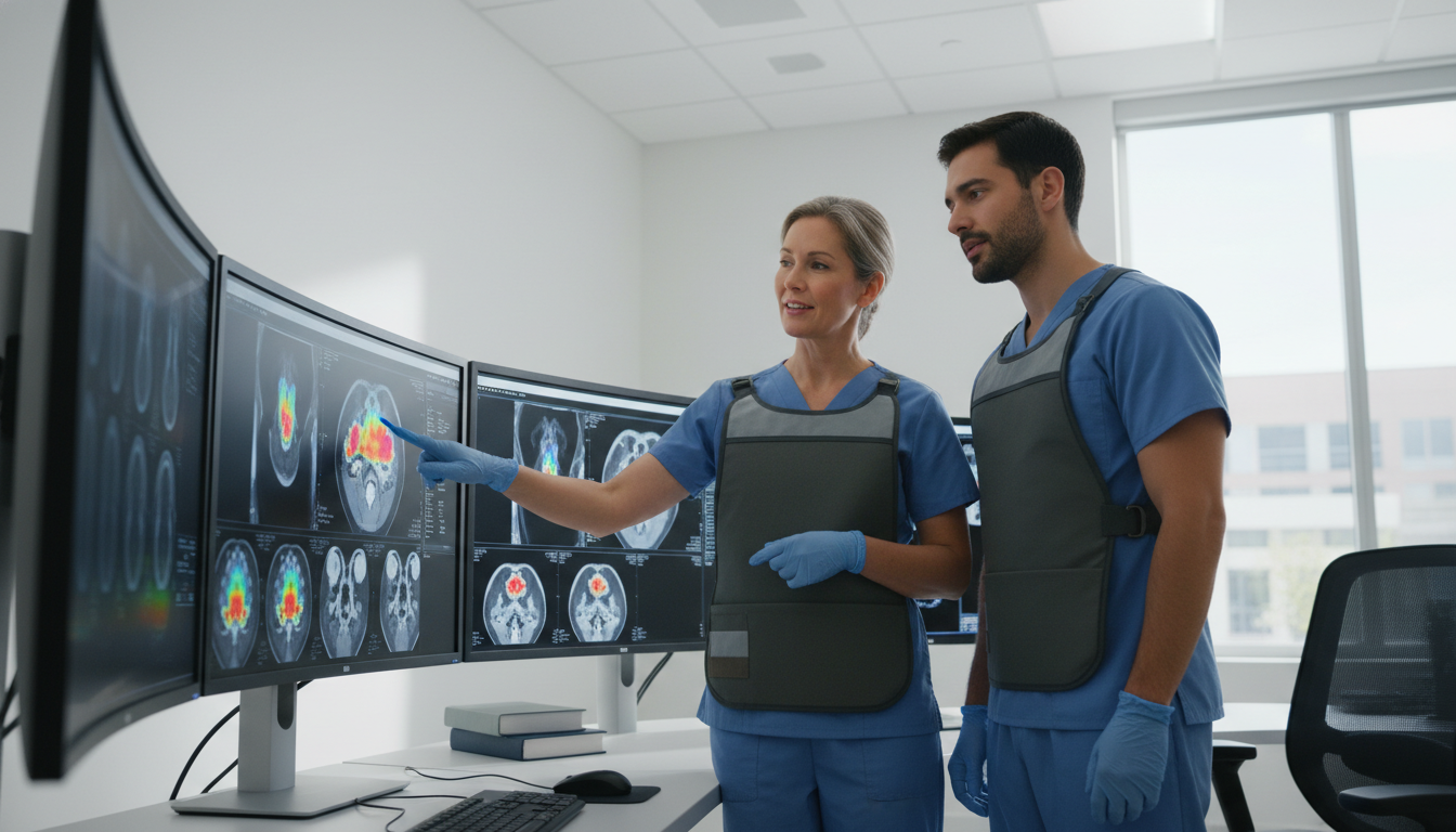 Nuclear medicine resident reviewing PET-CT scans with attending physician Nuclear medicine resident reviewing PET-CT scans with attending physician - IMG residency guide for Letters of Recommendation