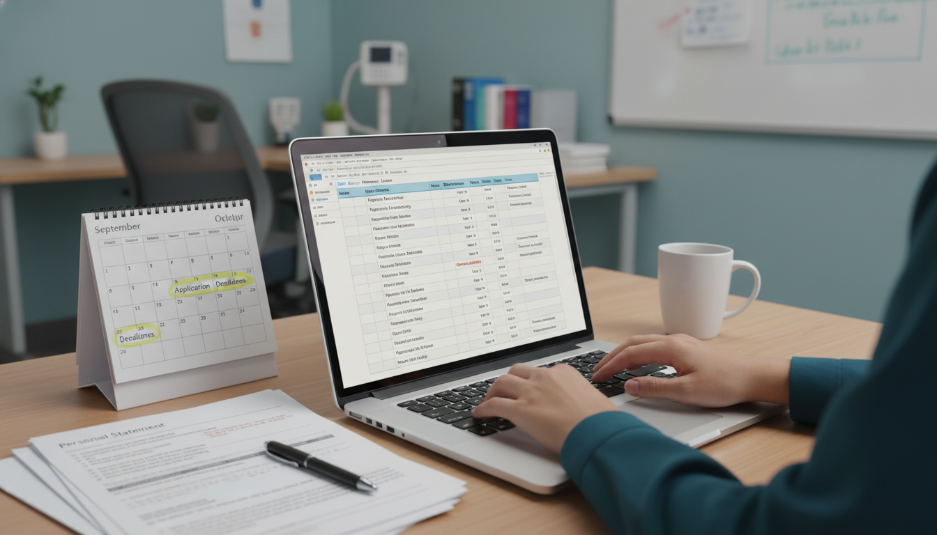 OB GYN IMG resident reviewing fellowship match data and timeline on laptop - IMG residency guide for Fellowship Preparation f
