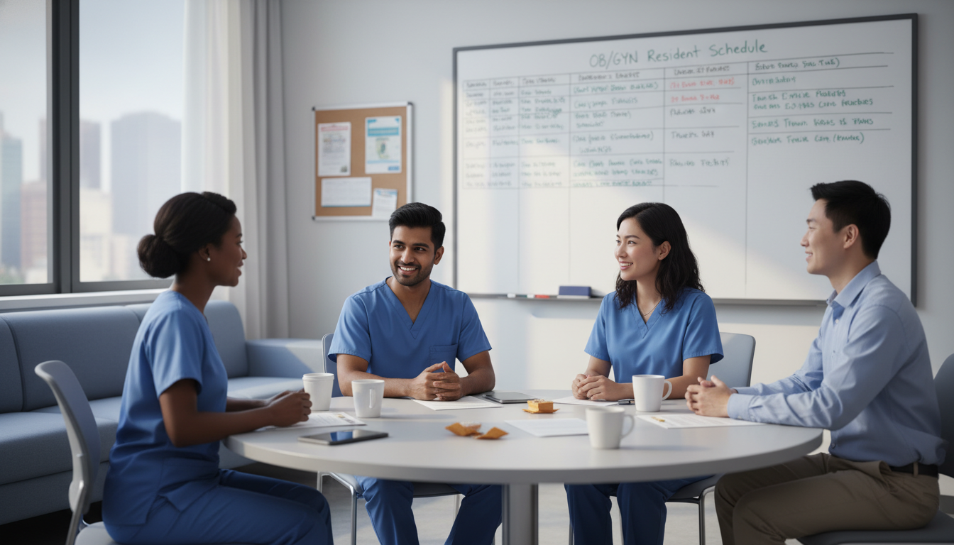 OB GYN residents discussing program culture with an IMG applicant - IMG residency guide for Questions to Ask Programs for Int