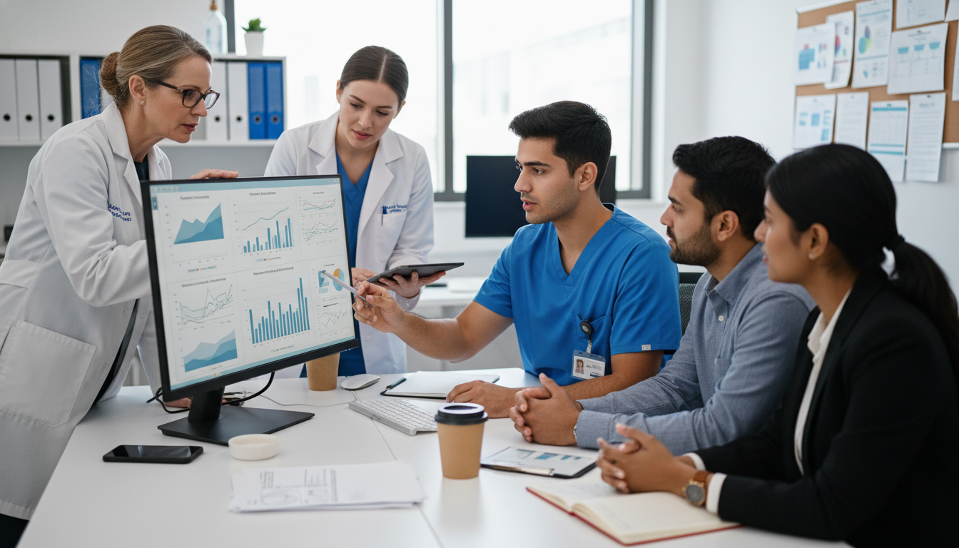 OBGYN research team including international graduate analyzing data OBGYN research team including international graduate analyzing data - IMG residency guide for Research Profile Building for I