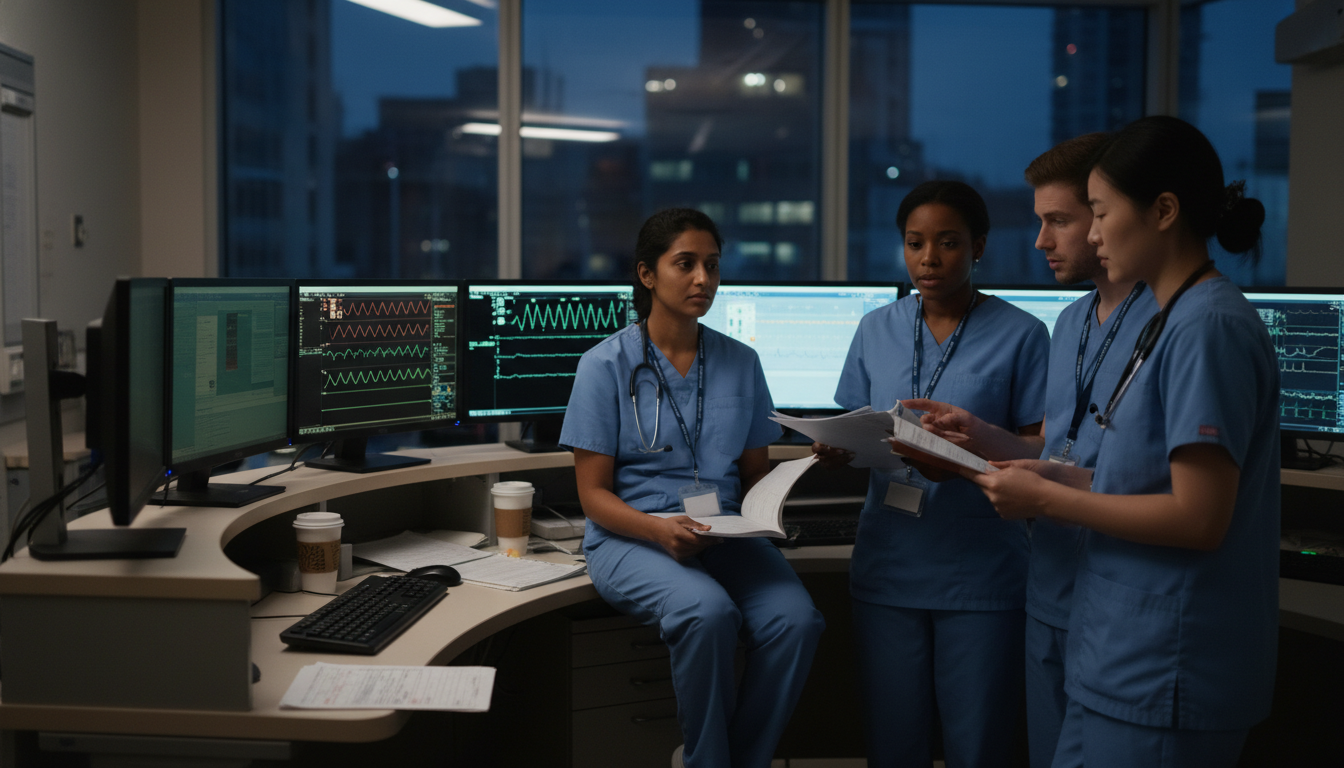 OB GYN residents on night shift discussing duty hours and work life balance OB GYN residents on night shift discussing duty hours and work life balance - IMG residency guide for Work-Life Balance Asses