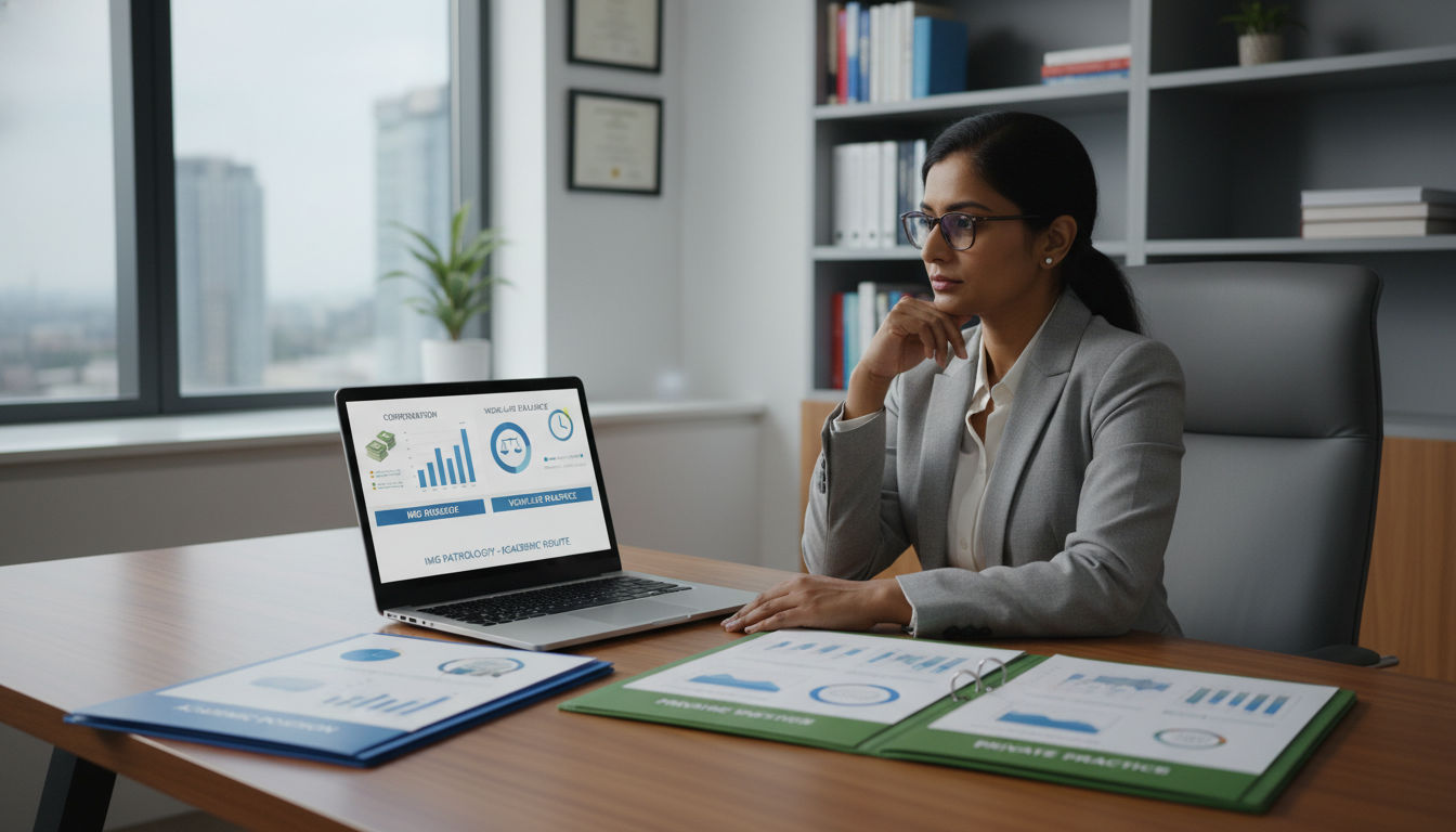 Pathologist comparing academic and private practice contracts Pathologist comparing academic and private practice contracts - IMG residency guide for Academic vs Private Practice for Inte