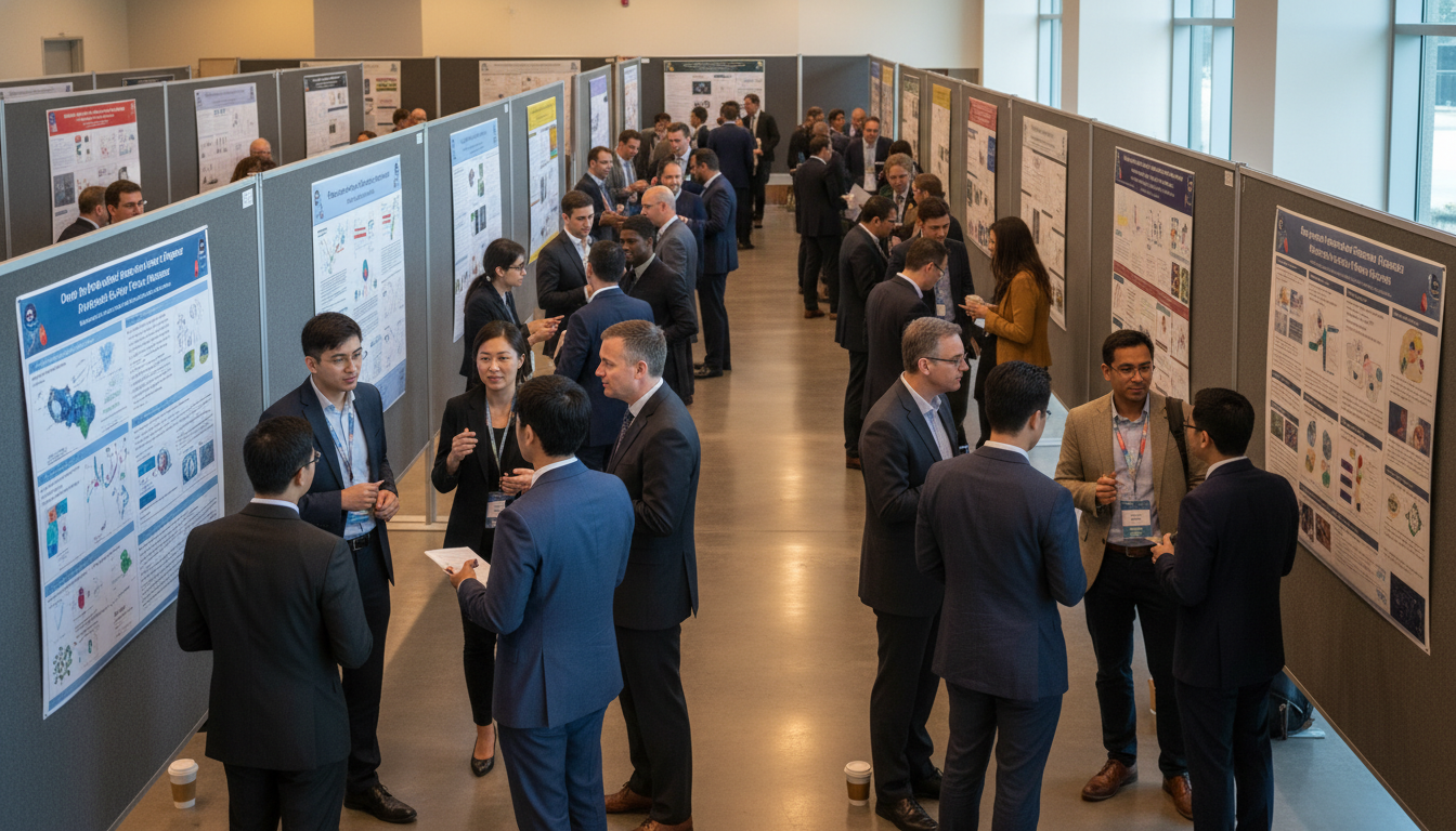 Pathology residents and IMGs networking at a poster session Pathology residents and IMGs networking at a poster session - IMG residency guide for Networking in Medicine for Internationa