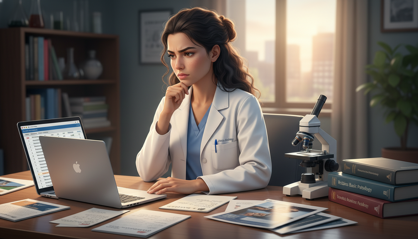 Pathology resident ranking programs on computer while reviewing notes Pathology resident ranking programs on computer while reviewing notes - IMG residency guide for Pre-Match Communication for I