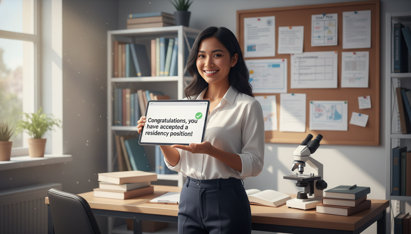 Pathology resident celebrating a successful SOAP match - IMG residency guide for SOAP Preparation for International Medical G