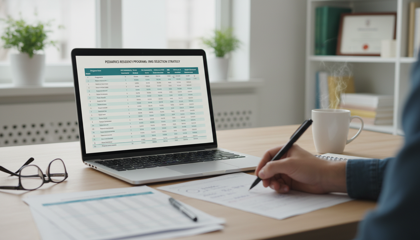 Spreadsheet of pediatrics residency programs with IMG-focused filters - IMG residency guide for Program Selection Strategy fo