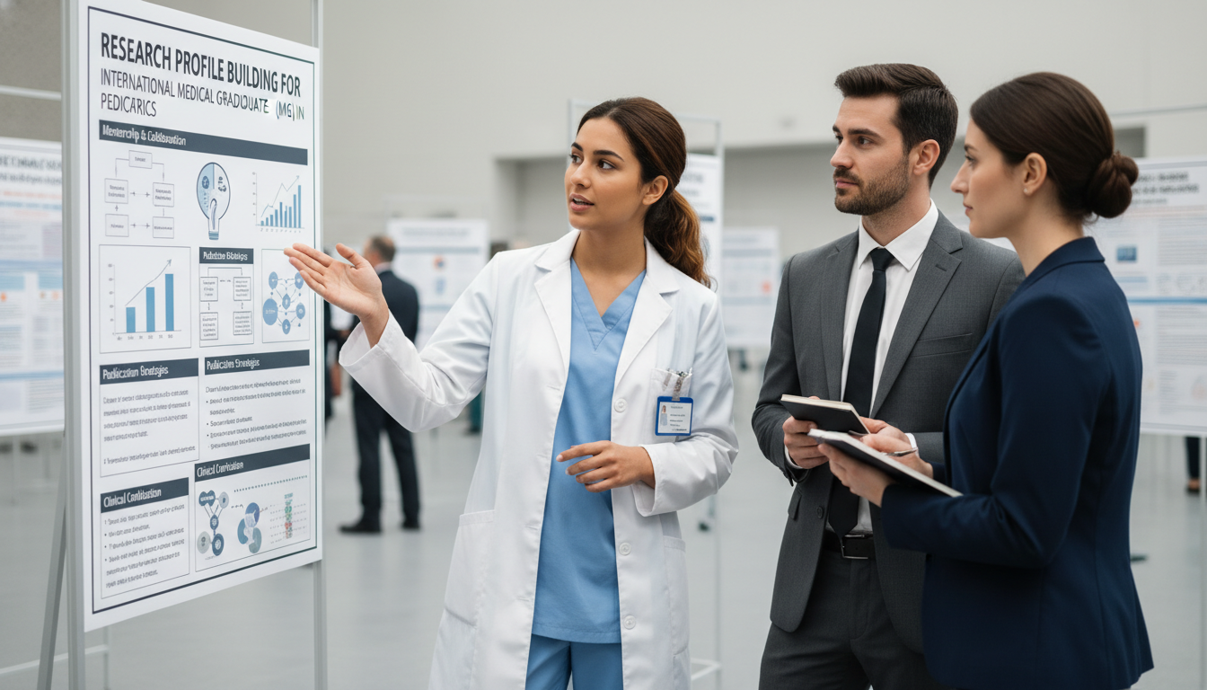 Pediatric research poster presentation at a medical conference - IMG residency guide for Research Profile Building for Intern