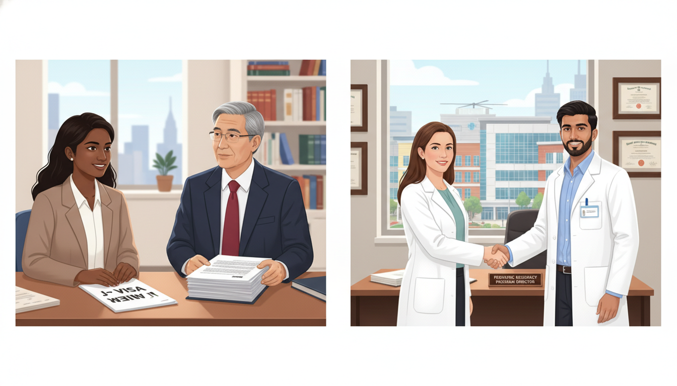 Comparison of J-1 and H-1B visa options for pediatric residency - IMG residency guide for Visa Navigation for Residency for I
