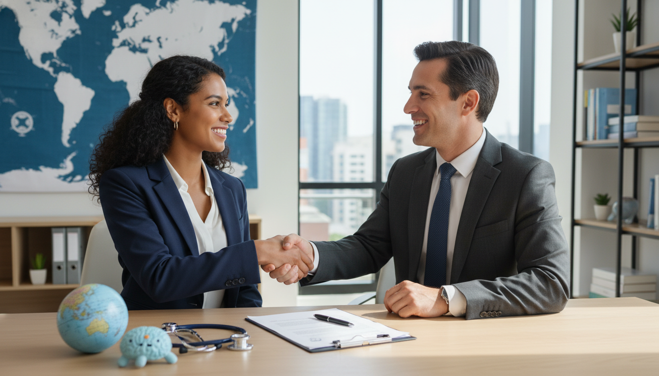 Pediatrics-psychiatry IMG signing attending job contract - IMG residency guide for Job Search Timing for International Medica