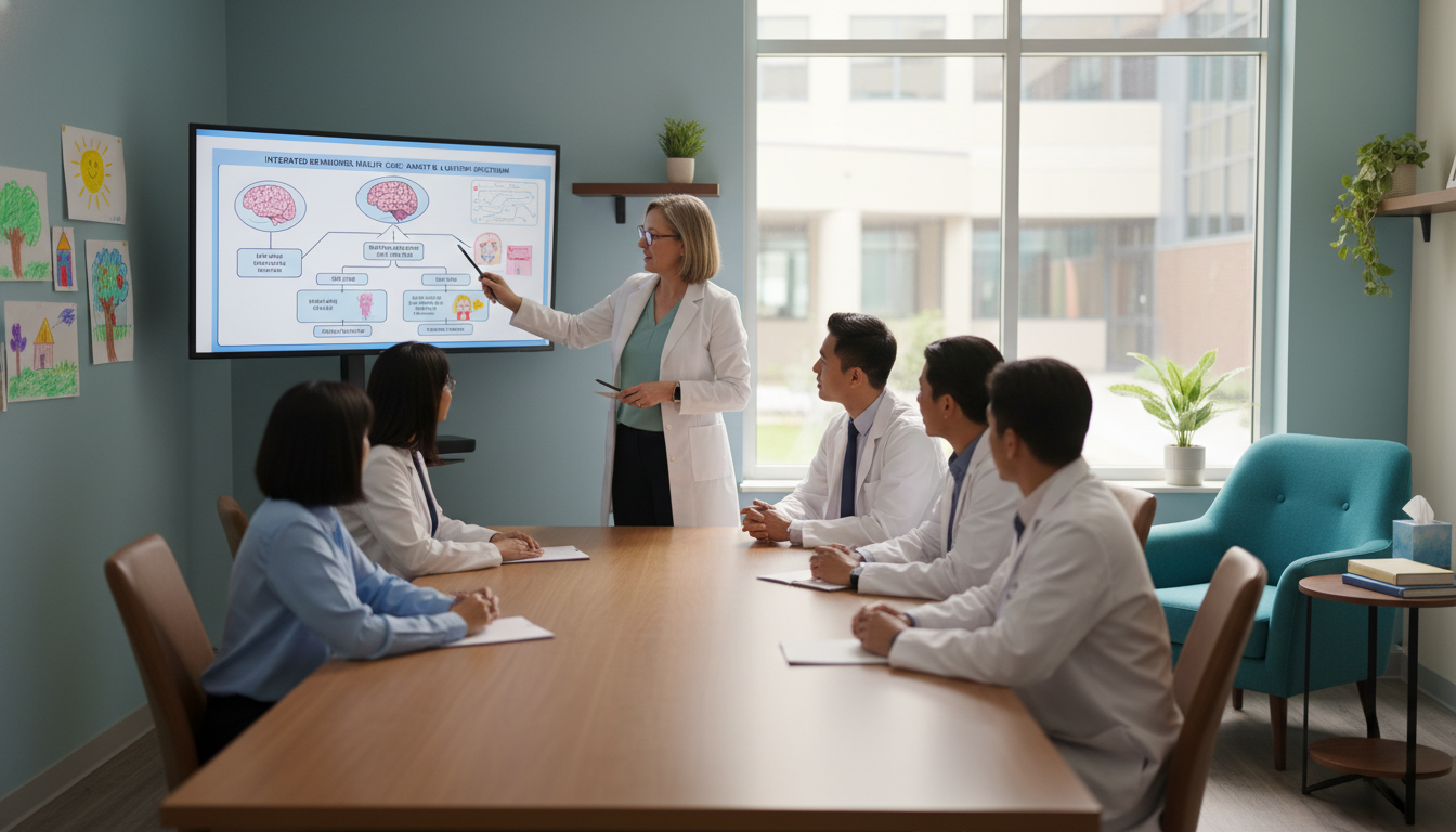 Pediatrics-psychiatry residents in a teaching session Pediatrics-psychiatry residents in a teaching session - IMG residency guide for Questions to Ask Programs for International M