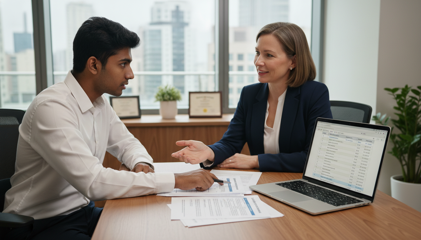 Residency applicant discussing application strategy with mentor - IMG residency guide for Step Score Strategy for Internation