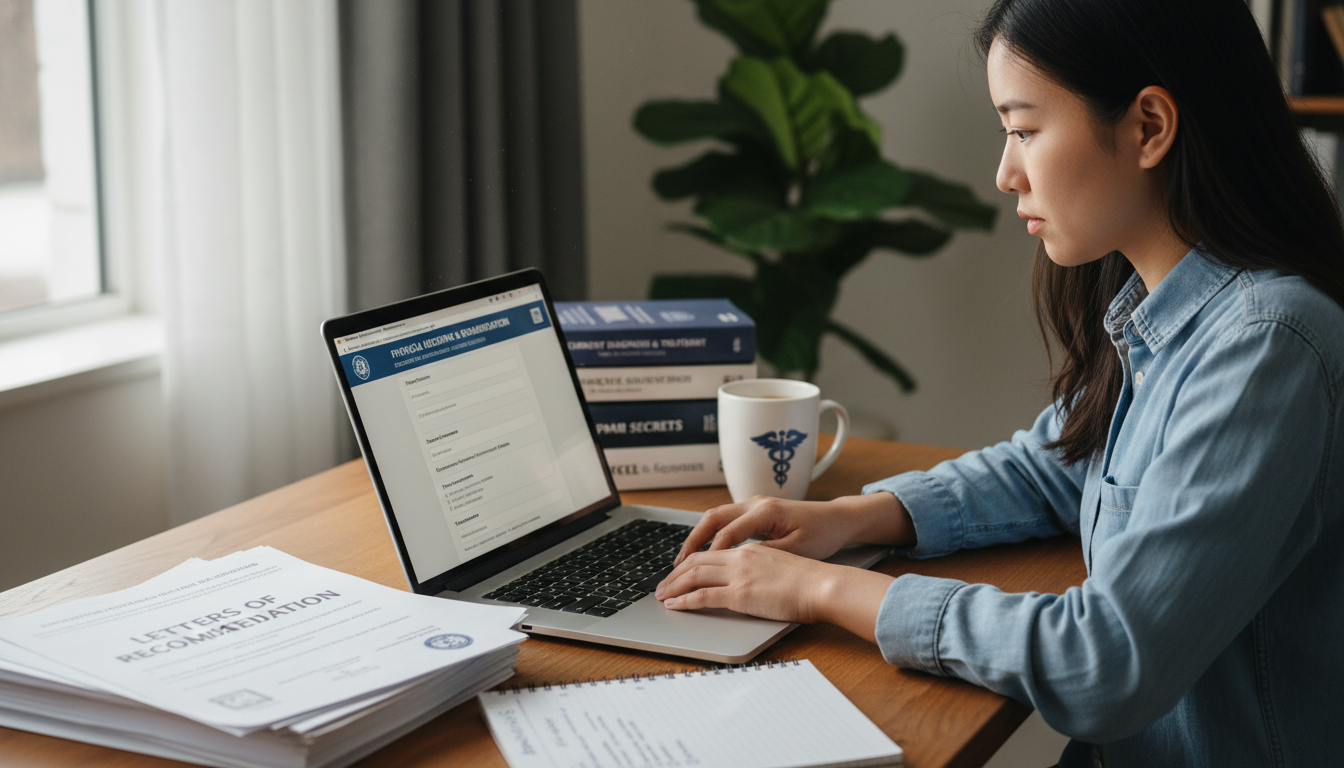 International medical graduate preparing residency documents and letters of recommendation on laptop International medical graduate preparing residency documents and letters of recommendation on laptop - IMG residency guide fo