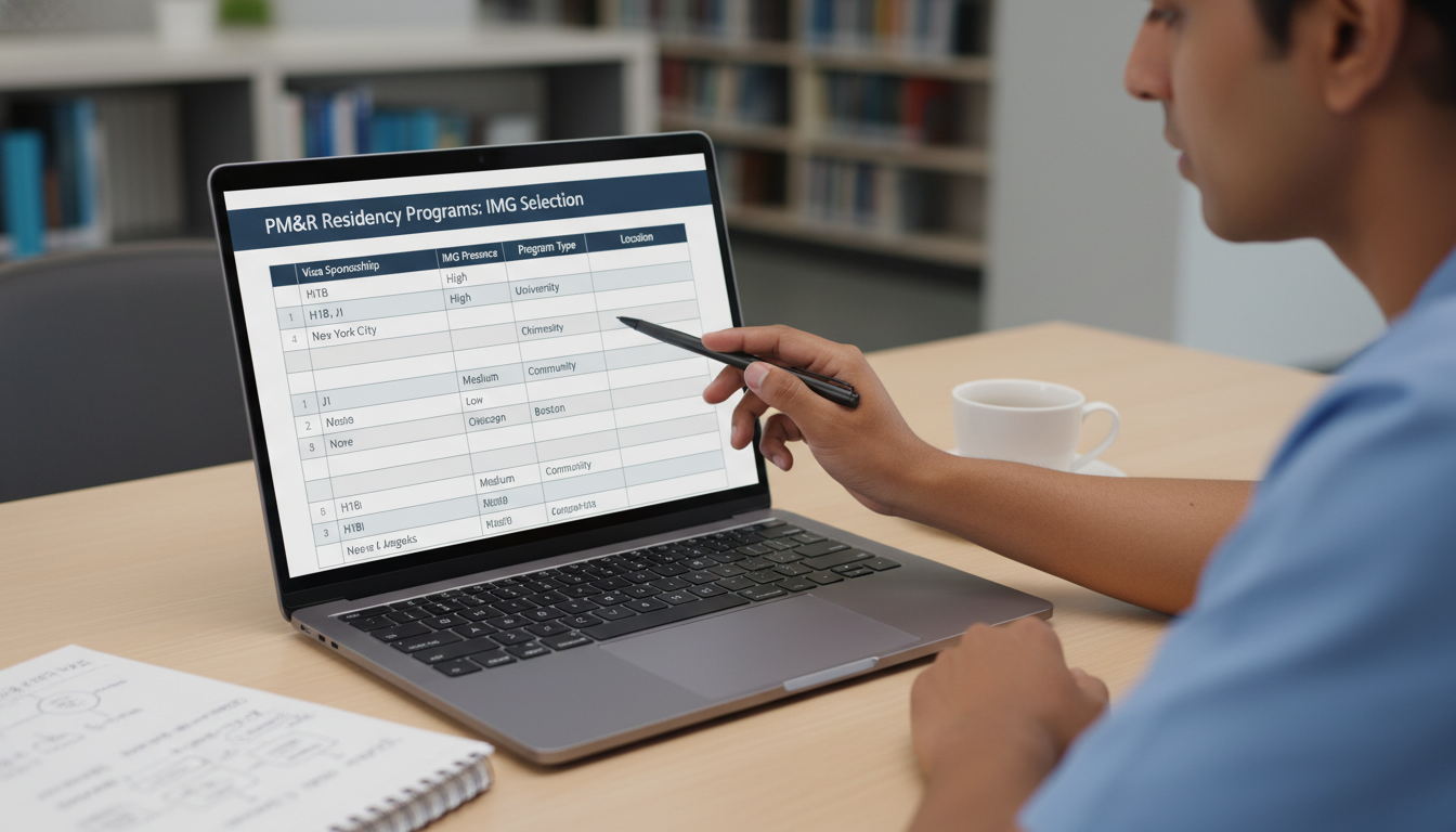 Residency program comparison on laptop screen - IMG residency guide for Program Selection Strategy for International Medical