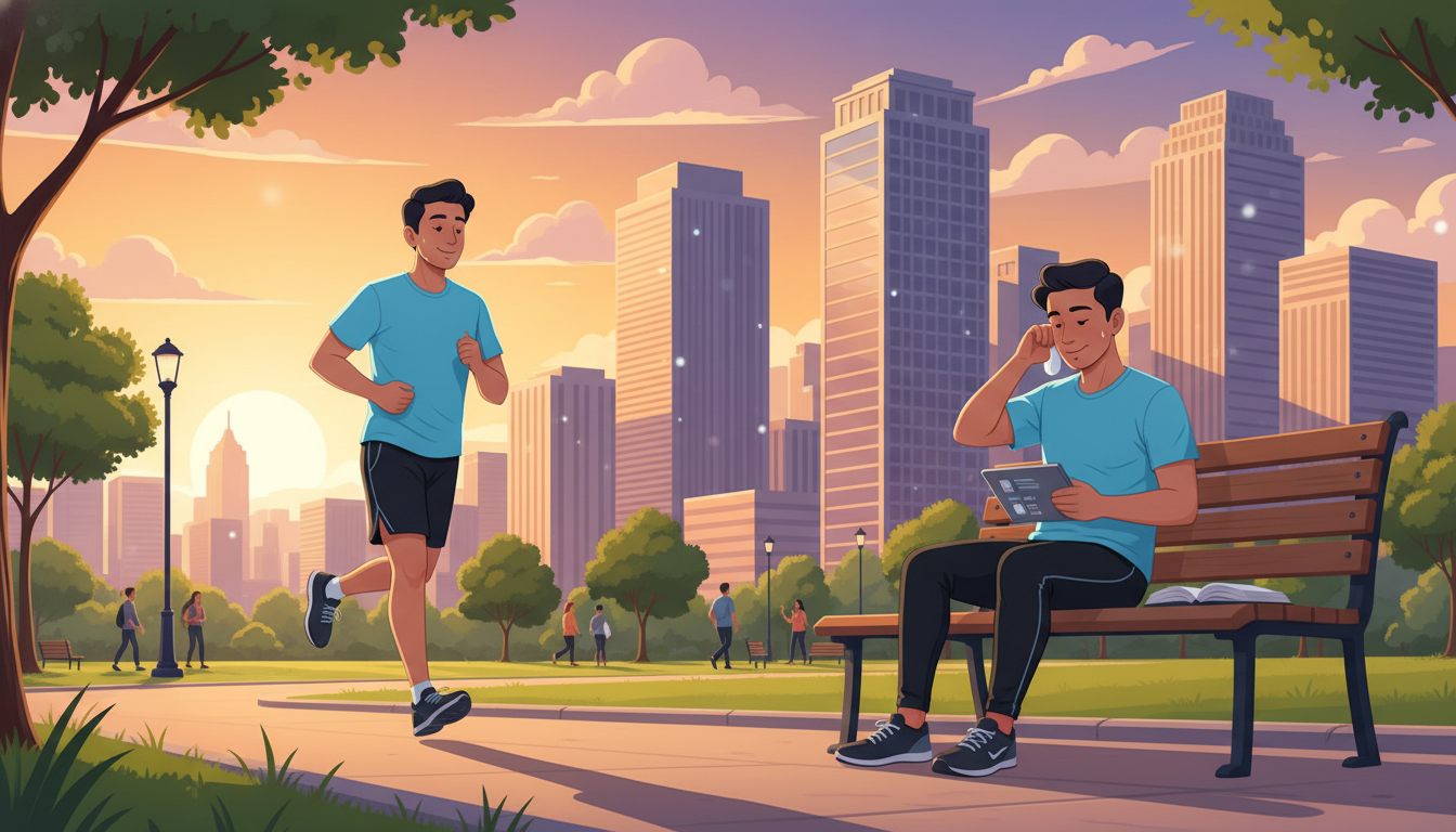 Physiatry resident maintaining work-life balance with exercise and study Physiatry resident maintaining work-life balance with exercise and study - IMG residency guide for Work-Life Balance Assessme