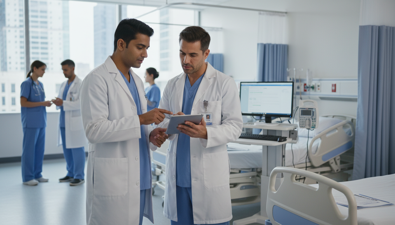 International medical graduate working on hospital wards with supervising attending International medical graduate working on hospital wards with supervising attending - IMG residency guide for Letters of Reco