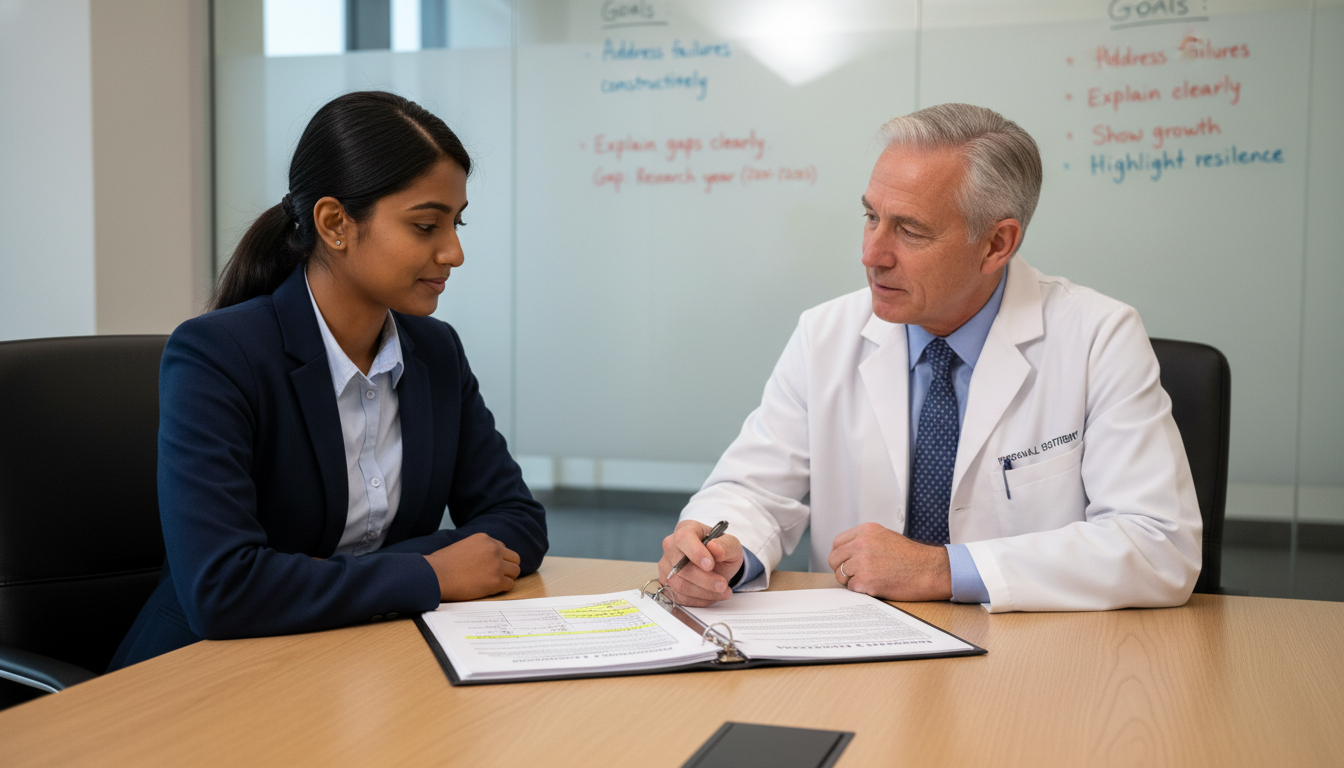 IMG discussing residency red flags and strategies with mentor IMG discussing residency red flags and strategies with mentor - IMG residency guide for Addressing Red Flags for Internationa