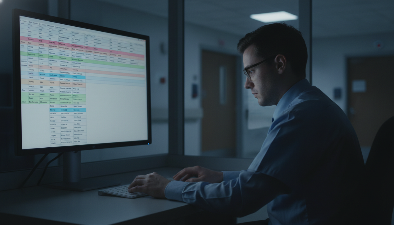 Stressed preliminary medicine resident reviewing call schedule late at night Stressed preliminary medicine resident reviewing call schedule late at night - IMG residency guide for Resident Turnover Warn