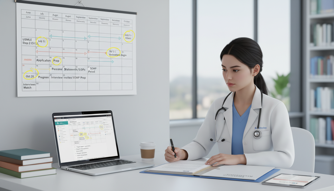 Timeline planning for SOAP preparation in preliminary medicine - IMG residency guide for SOAP Preparation for International M