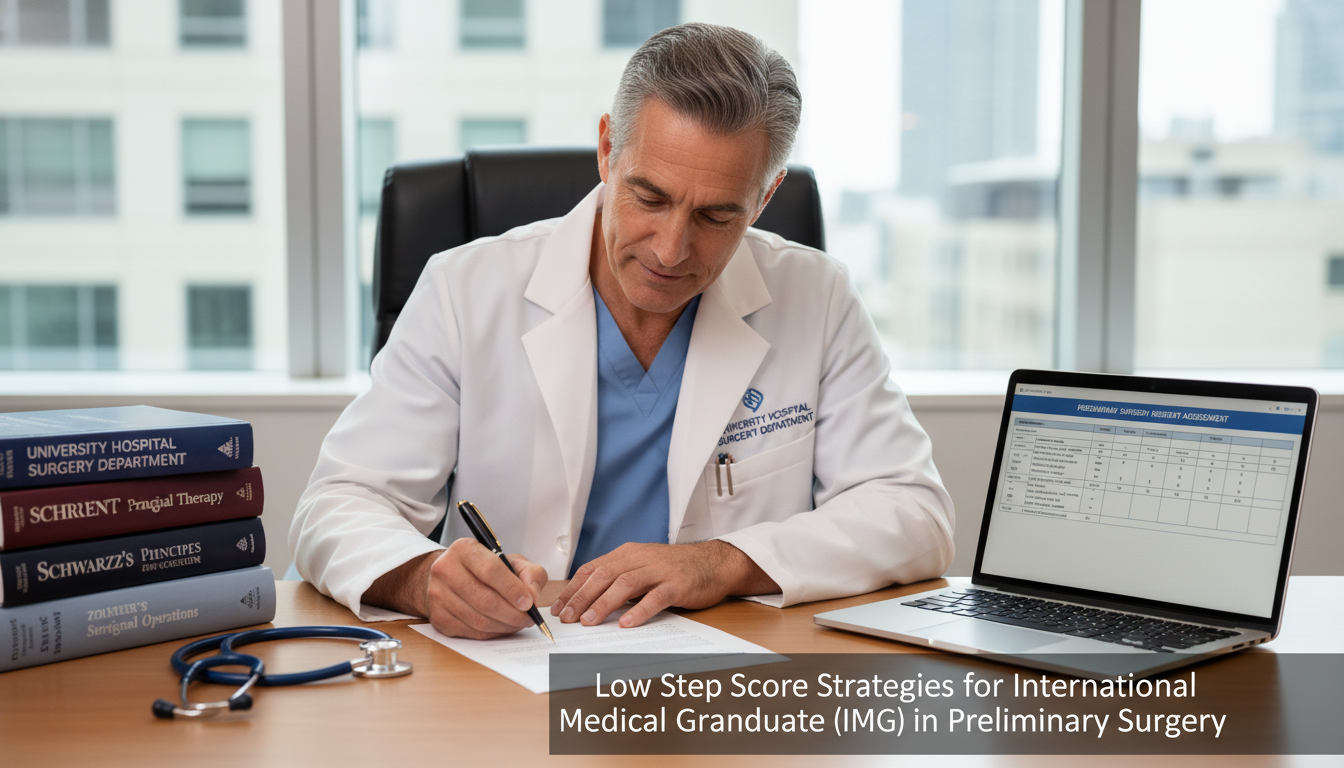 Surgical attending writing a letter of recommendation for an IMG prelim surgery applicant - IMG residency guide for Low Step