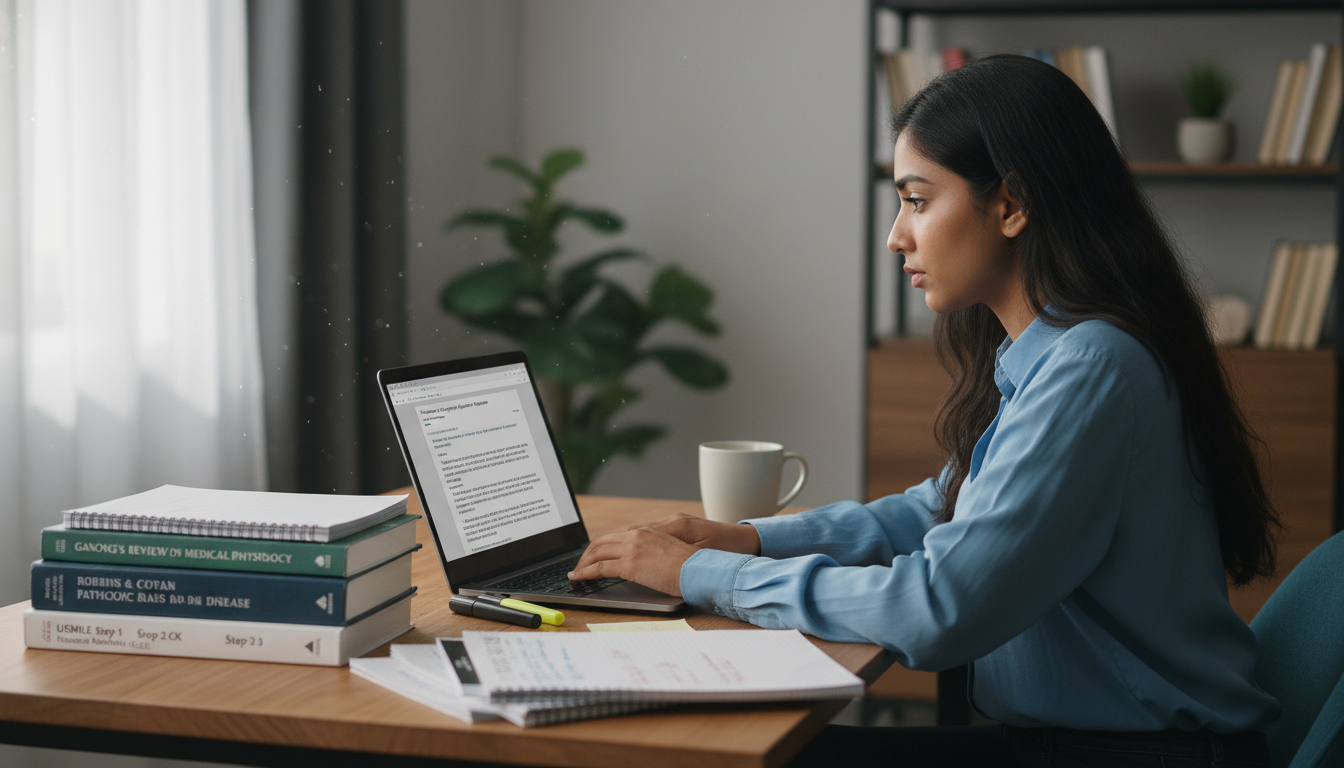 International medical graduate preparing professional pre-match residency communication at laptop International medical graduate preparing professional pre-match residency communication at laptop - IMG residency guide for P