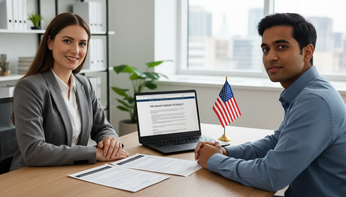 Hospital education office staff advising an IMG about residency visas Hospital education office staff advising an IMG about residency visas - IMG residency guide for Visa Navigation for Residency