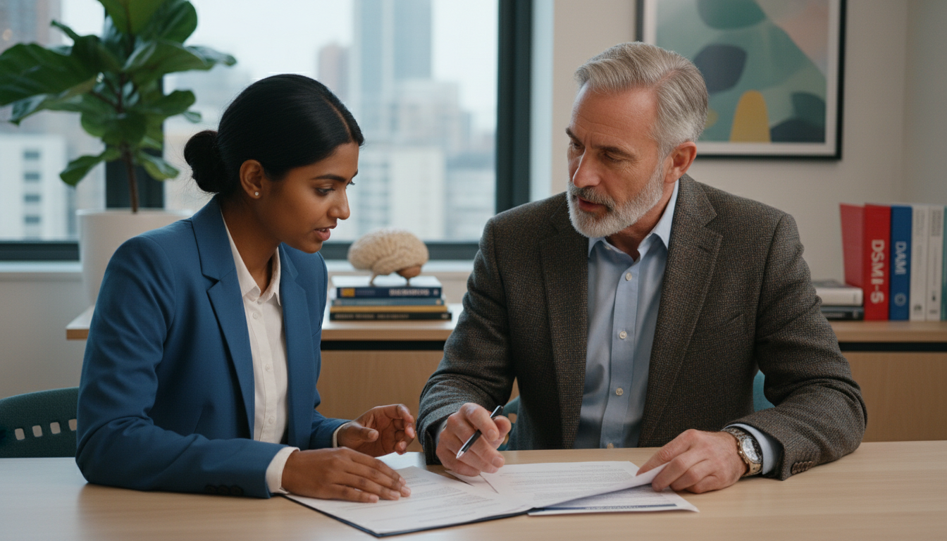 IMG psychiatrist applicant discussing application red flags with a mentor IMG psychiatrist applicant discussing application red flags with a mentor - IMG residency guide for Addressing Red Flags for