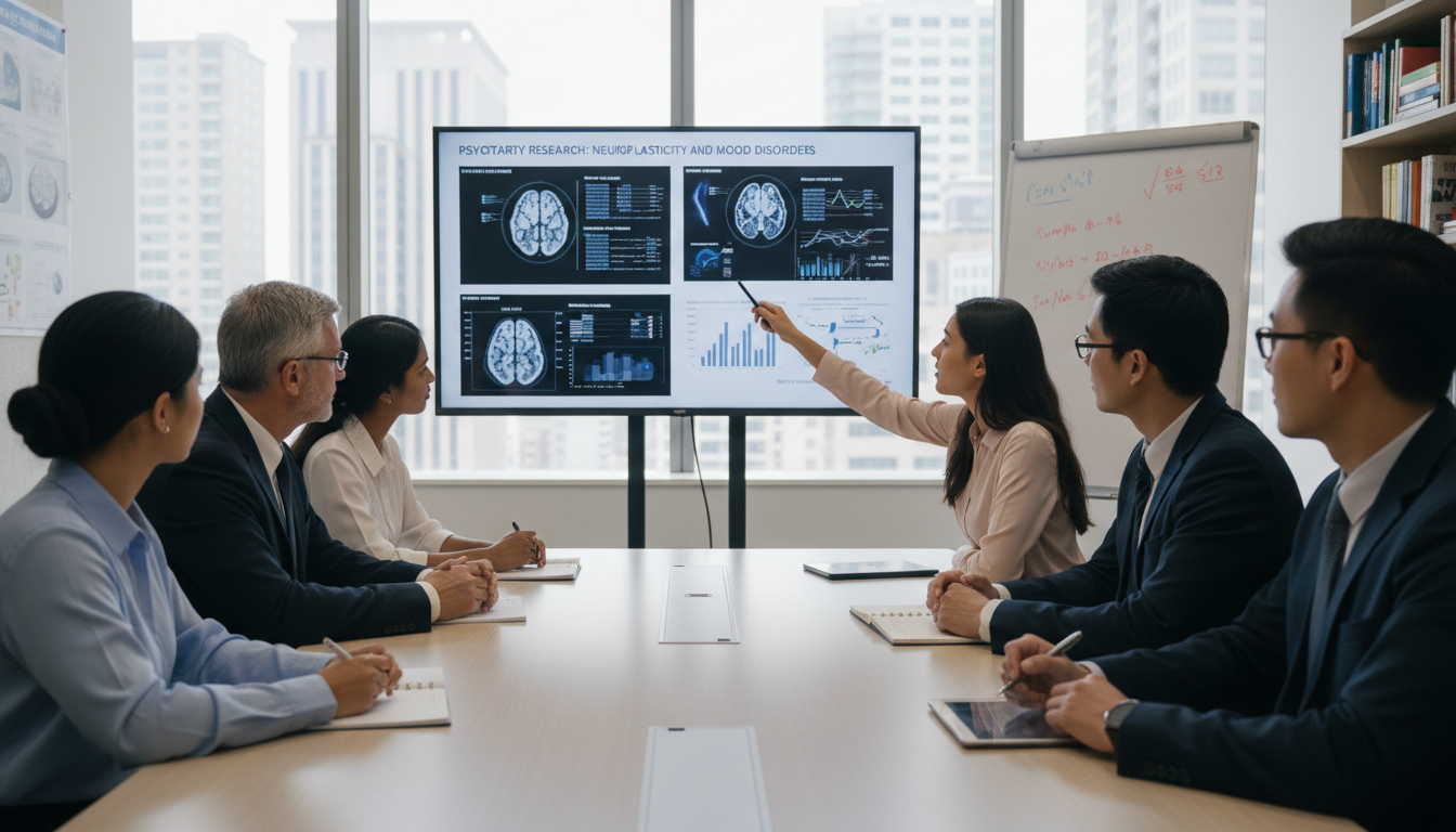 Psychiatry research team collaborating Psychiatry research team collaborating - IMG residency guide for Research Profile Building for International Medical Graduate