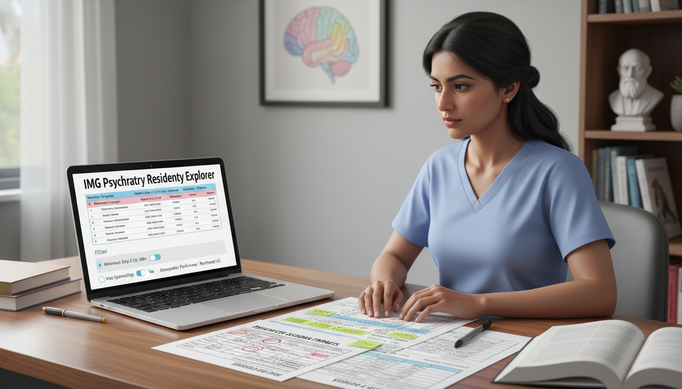 IMG reviewing psychiatry residency program criteria and Step score cutoffs - IMG residency guide for Step Score Strategy for