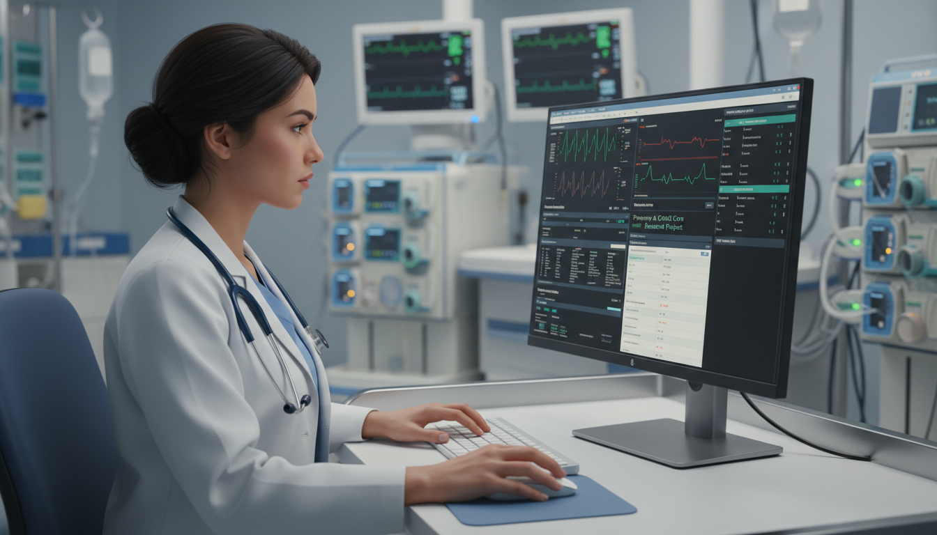 Resident reviewing ICU data for pulmonary and critical care research project Resident reviewing ICU data for pulmonary and critical care research project - IMG residency guide for Research During Reside