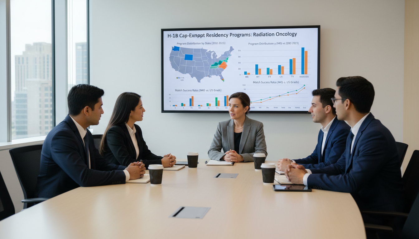 International medical graduates discussing H-1B cap-exempt opportunities in academic radiation oncology International medical graduates discussing H-1B cap-exempt opportunities in academic radiation oncology - IMG residency guide