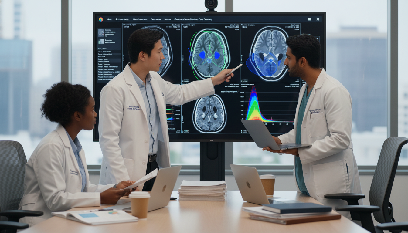 Radiation oncology residents collaborating on research with imaging and treatment planning Radiation oncology residents collaborating on research with imaging and treatment planning - IMG residency guide for Research