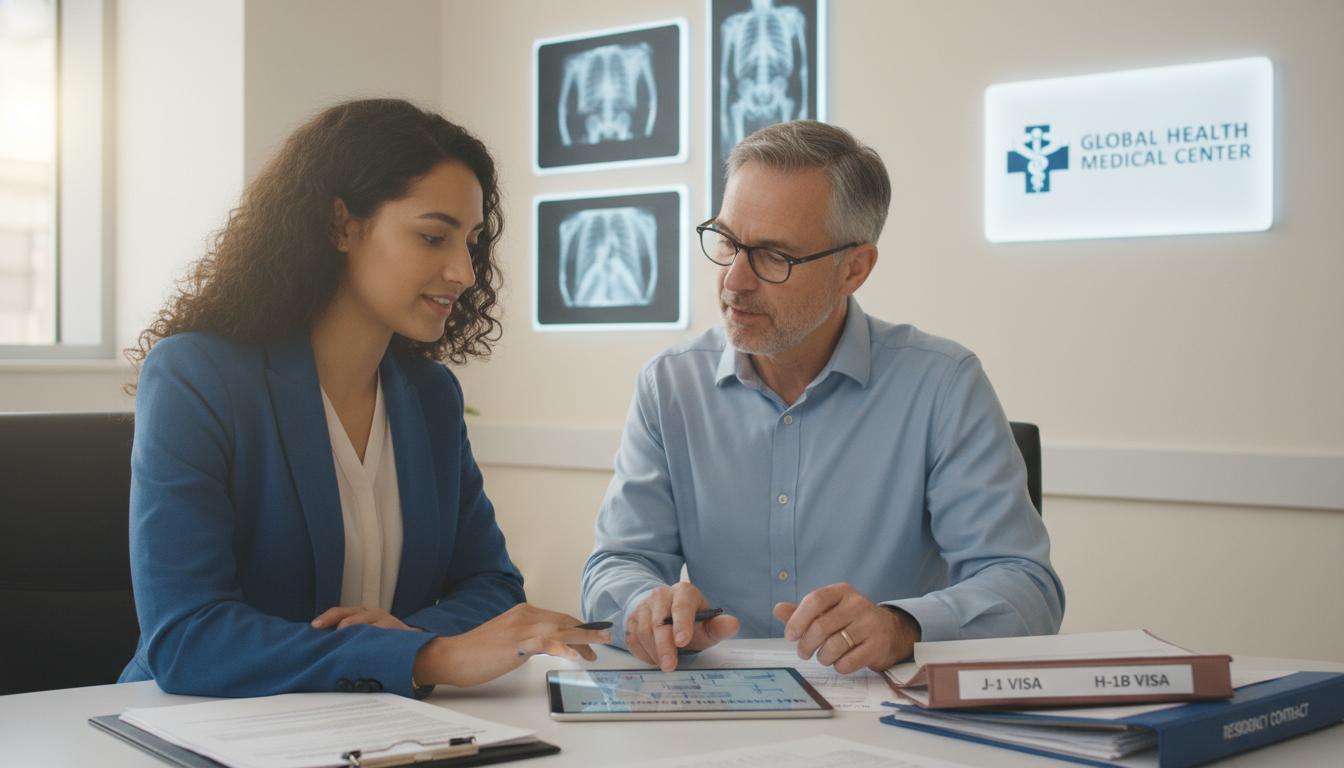 International medical graduate consulting immigration advisor about J-1 and H-1B options - IMG residency guide for Visa Navig
