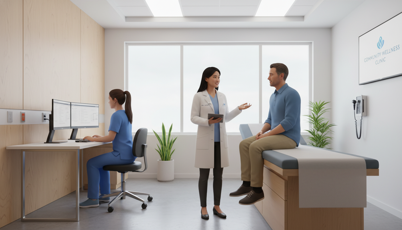 Private practice outpatient clinic where IMG physician consults with patients Private practice outpatient clinic where IMG physician consults with patients - IMG residency guide for Academic vs Private P