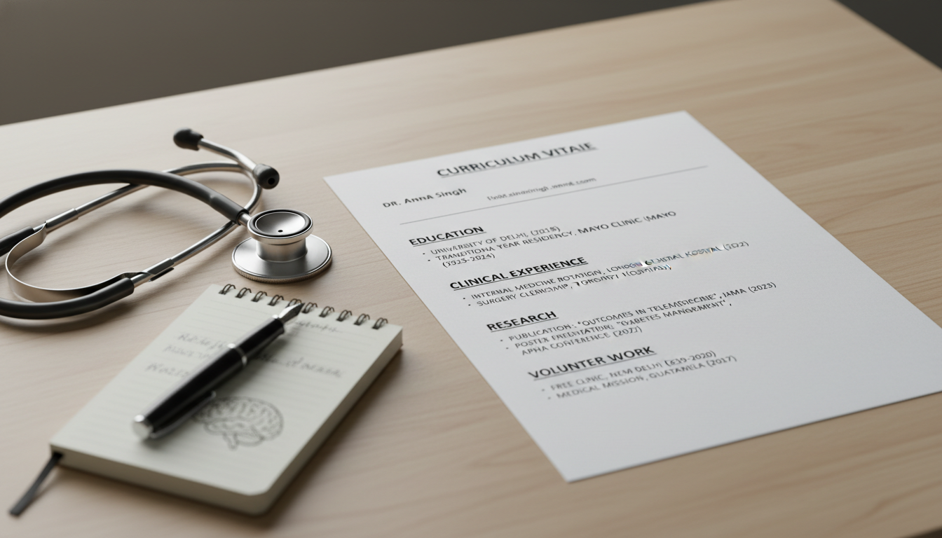 Organized medical CV structure for an international medical graduate Organized medical CV structure for an international medical graduate - IMG residency guide for CV Building for International