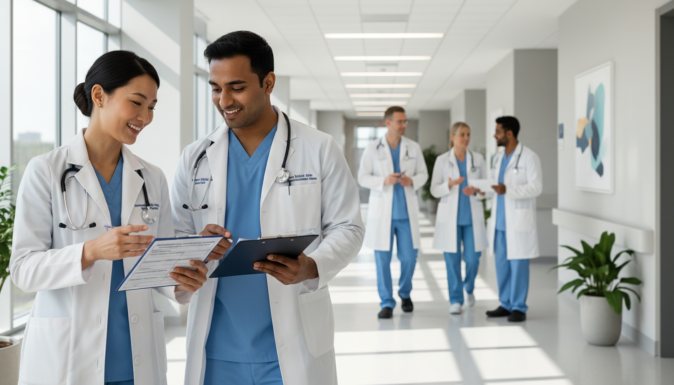 Resident pre-rounding with attending while discussing evaluation and performance Resident pre-rounding with attending while discussing evaluation and performance - IMG residency guide for Letters of Recomme