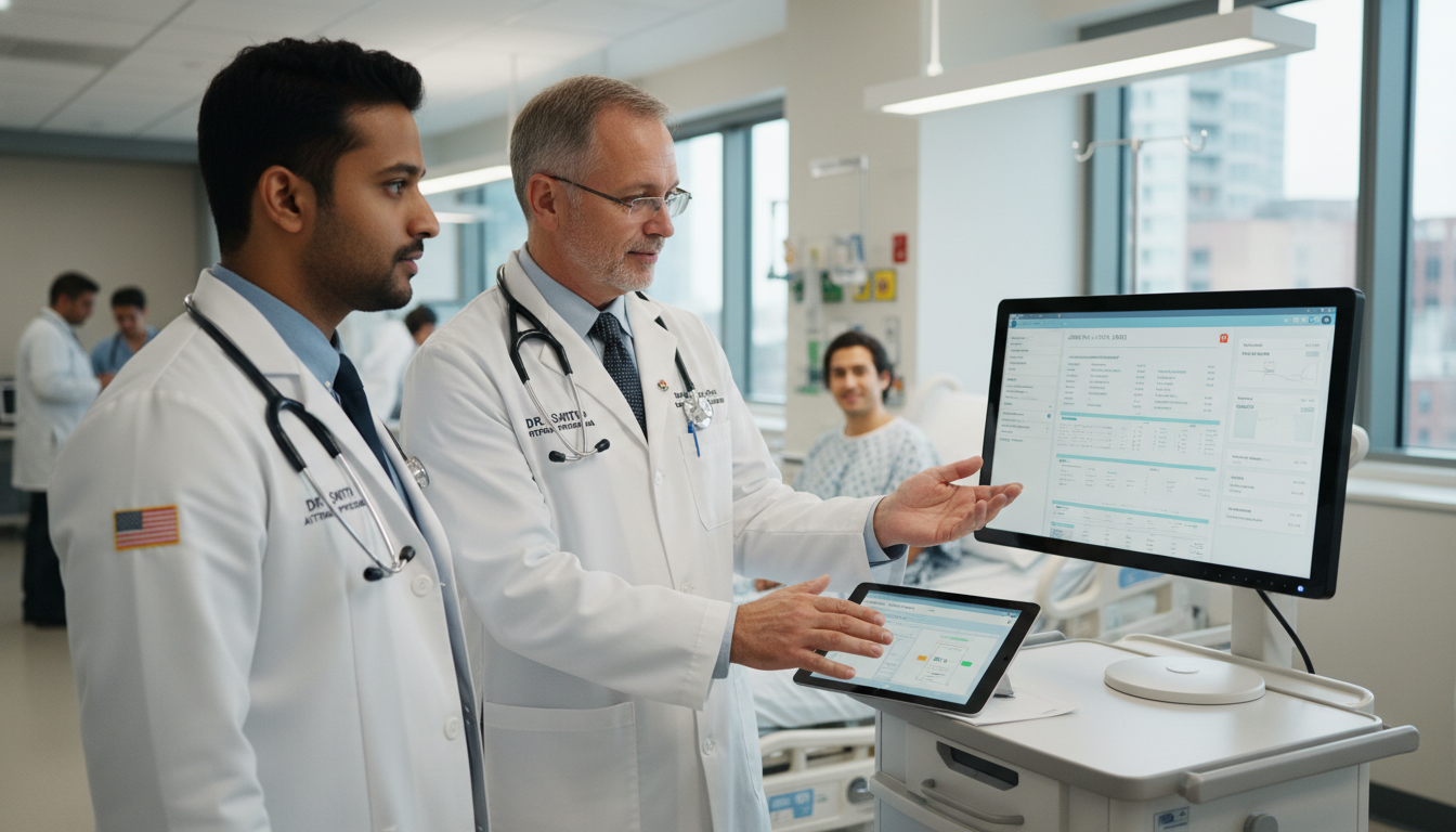 International medical graduate working with attending physician during US clinical rotation - IMG residency guide for Low Ste