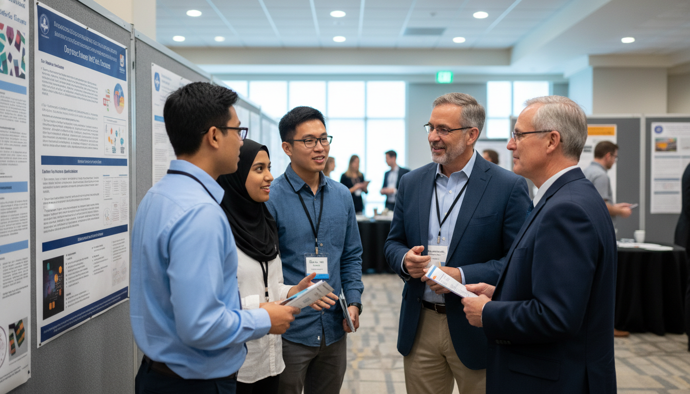Medical residents networking at a national conference Medical residents networking at a national conference - IMG residency guide for Networking in Medicine for International Medi