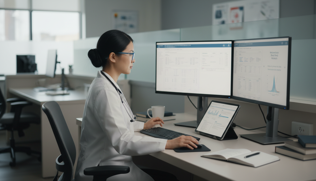 Resident reviewing patient charts for a retrospective study Resident reviewing patient charts for a retrospective study - IMG residency guide for Research During Residency for Internati