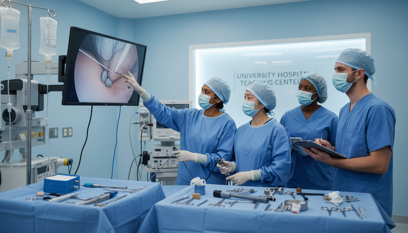 Academic urology faculty teaching residents in an operating room Academic urology faculty teaching residents in an operating room - IMG residency guide for Academic vs Private Practice for I